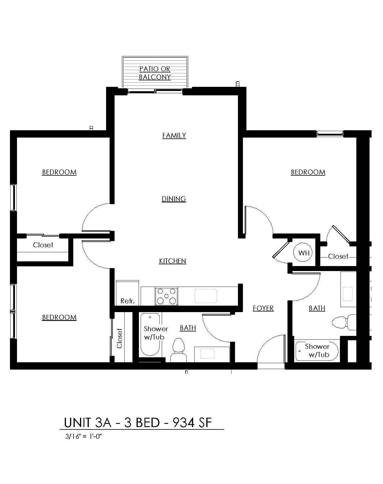 Marina Village 3 bedroom floor plan